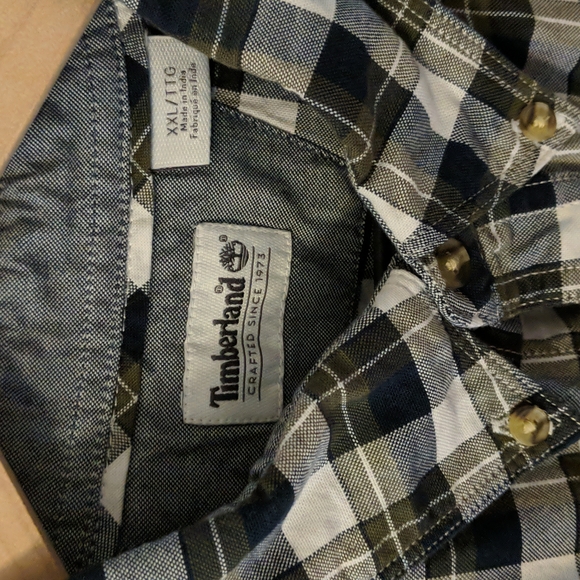 👣Timberland Plaid Medium Weight Button Up Shirt Men's 2XL - Picture 2 of 4